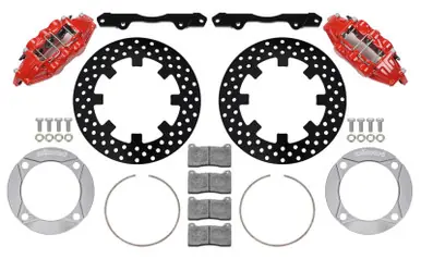 Limited Offer Wilwood 2014+ Polaris RZR XP 1000 Front Kit 11.25in Drilled - Red - 140-16632-DR