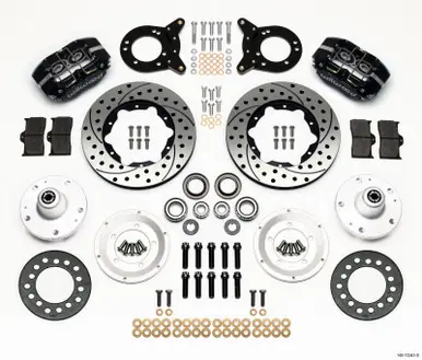 Bargain Wilwood Dynapro Dust-Boot Front Kit 11.00in Drilled 1965-1969 Mustang Disc & Drum Spindle - 140-13343-D