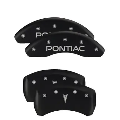 MGP Front set 2 Caliper Covers Engraved Front MGP Black finish silver ch - 17213FMGPBK Limited Time
