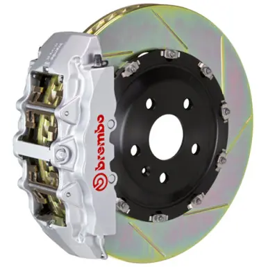 Brembo 06-09 CLK63 AMG (W209) Front GT BBK 8 Piston Cast 380x34 2pc Rotor Slotted Type-1-Silver - 1G2.9028A3 Fan Favorite