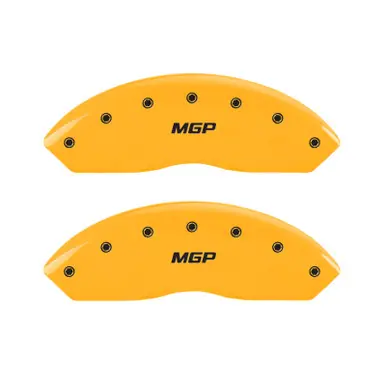 MGP 4 Caliper Covers Engraved Front & Rear MGP Yellow Finish Black Char 1988 Chevrolet Corvette - 13013SMGPYL Flash Sale