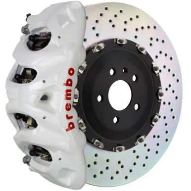 Bargain Brembo 18+ X3 /19+ X4 Front GT BBK 6 Piston Cast 380x34 2pc Rotor Drilled- White - 1T1.9022A6
