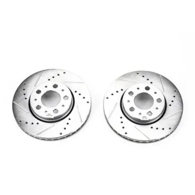 Fresh Stock Power Stop 01-07 Volvo S60 Front Evolution Drilled & Slotted Rotors - Pair - EBR642XPR