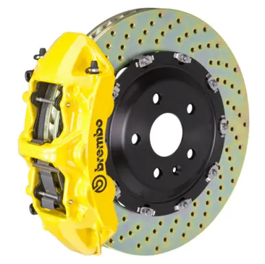 Brembo 04-11 612 Scaglietti Front GT BBK 6 Piston Cast 380x34 2pc Rotor Drilled- Yellow - 1N1.9021A5 Luxury