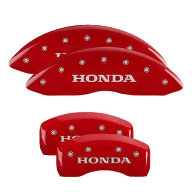 MGP 4 Caliper Covers Engraved Front & Rear Honda Red finish silver ch - 20217SHONRD Flash Sale