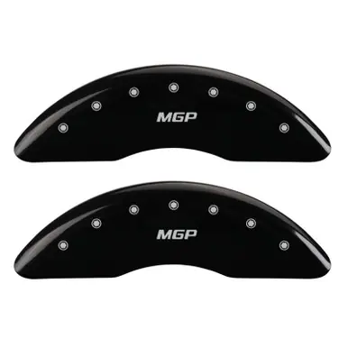 Hot Deal MGP 4 Caliper Covers Engraved Front & Rear MGP Black finish silver ch - 15219SMGPBK