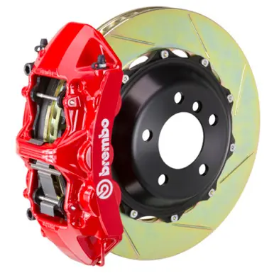 Shop Now Brembo 05-09 F430 Excl CC Brakes Fr GT BBK 6Pis Cast 380x32 2pc Rotor Slotted Type1-Red - 1M2.9008A2