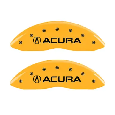 MGP 4 Caliper Covers Engraved Front & Rear Acura Yellow finish black ch - 39013SACUYL One Day Deal