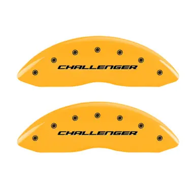 Premium MGP 4 Caliper Covers Engraved Fr Challenger Rr Vintage RT Yellow Finish Black Char 07 Dodge Charger - 12005SCBRYL