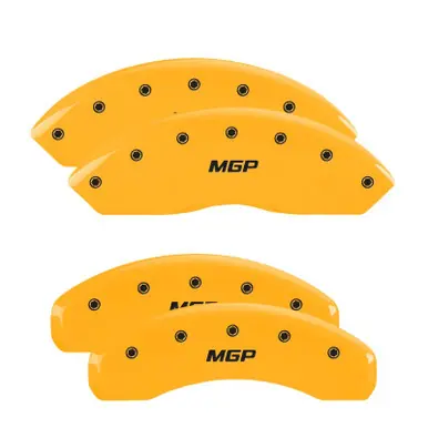 MGP 4 Caliper Covers Engraved Front & Rear MGP Yellow finish black ch - 11218SMGPYL Buy Online