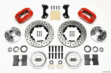 Wilwood Forged Dynalite Front Kit 11.00in Drilled-Red WWE ProSpindle - 140-9917-DR Luxury