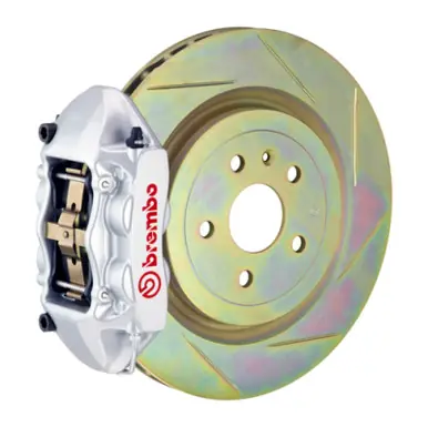 Brembo 08-13 C30 Front GT BBK 4 Piston Cast 336 x28 1pc Rotor Slotted Type-1-Silver - 1P5.7001A3 Latest