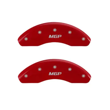MGP 4 Caliper Covers Engraved Front & Rear MGP Red finish silver ch - 38012SMGPRD Top Rated