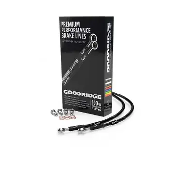Goodridge 2008 Harley-Davidson FLHR/FLHRC (w/ABS) Clear Front Brake Line w/Black Fitting - HD0091-1FC-BK Big Sale