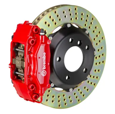 Brembo 02-06 Mini Cooper Front GT BBK 4 Piston Cast 2pc 320x28 2pc Rotor Drilled-Red - 1C1.6001A2 Original