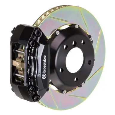 Authentic Brembo 98-02 Accord V6 Front GT BBK 4 Piston Cast 2pc 328x28 2pc Rotor Slotted Type1-Black - 1A2.6015A1