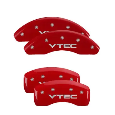 MGP 4 Caliper Covers Engraved Front & Rear Vtech Red finish silver ch - 20004SVTCRD Last Chance