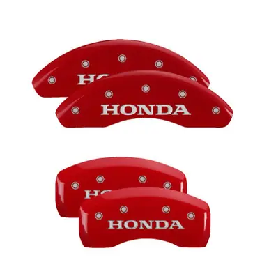 MGP 4 Caliper Covers Engraved Front Civic Engraved Rear 2015/CIVIC Red finish silver ch - 20220SCIVRD While Supplies Last