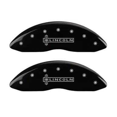 MGP 4 Caliper Covers Engraved Front Lincoln Engraved Rear MKT Black finish silver ch - 36015SLMTBK Same Day Shipping