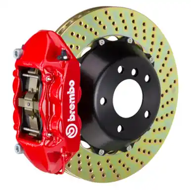 Brembo 11-18 Cayenne Turbo Rear GT BBK 4 Piston Cast 380x28 2pc Rotor Drilled-Red - 2P1.9030A2 Luxury