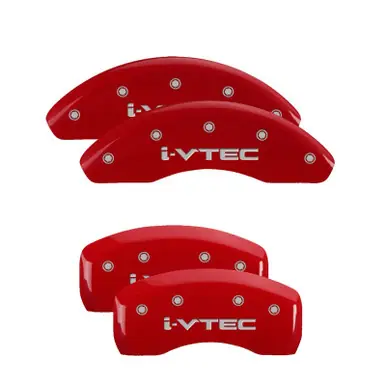 MGP 4 Caliper Covers Engraved Front & Rear i-Vtec Red finish silver ch - 20107SIVTRD Get Yours