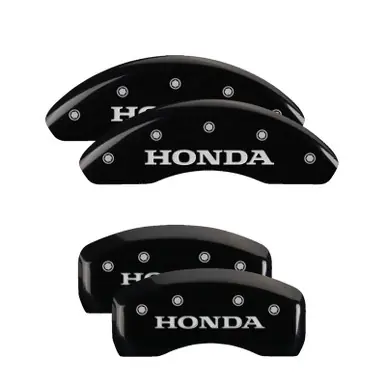 MGP 4 Caliper Covers Engraved Front & Rear Honda Black finish silver ch - 20194SHONBK Trending