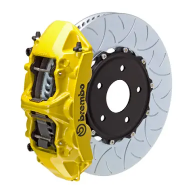 Brembo 06-13 Corvette Z06 Excl CC Brakes Fr GT BBK 6Pist Cast 350x34 2pc Rotor Slot Type3- Yellow - 1N3.8015A5 Express Delivery