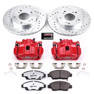 Hassle-Free Returns Power Stop 11-15 Honda CR-Z Front Z26 Street Warrior Brake Kit w/Calipers - KC5400-26