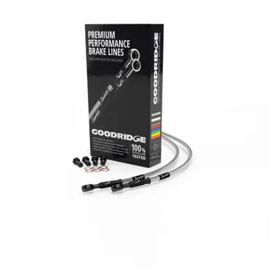 Editor’s Pick Goodridge 18-23 Harley-Davidson FXBB/S/FXST Black Front Brake Line w/Clear Fitting - HD0140-1FB-CL