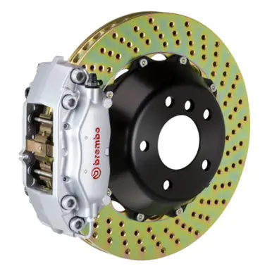 Brembo 01-06 LS430 Rear GT BBK 4 Piston Cast 2pc 345x28 2pc Rotor Drilled-Silver - 2C1.8017A3 Certified