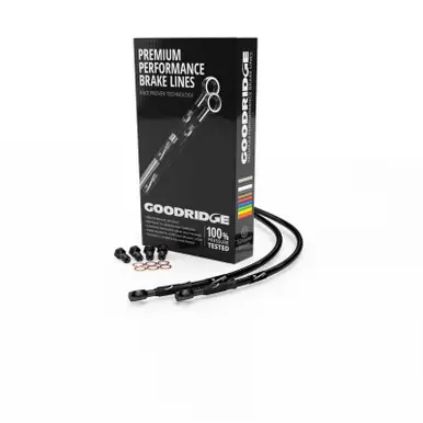 Fresh Stock Goodridge 2011 Harley-Davidson FLSTFB (w/ABS) Black Front Brake Line w/Black Fitting - HD0113-2FB-BK
