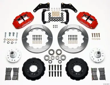 Buy Online Wilwood Narrow Superlite 6R Front Hub Kit 12.88in Red Large GM 57-70 Drop Spindle - 140-10238-R