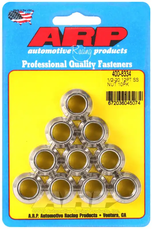 ARP 1/2in x 20 SS 12pt Nut Kit (10/pkg) Buy Online