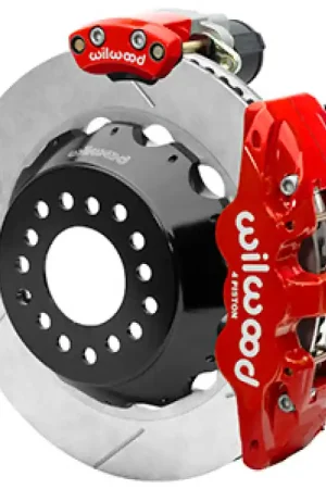 Free Shipping Wilwood AERO4 Big Brake Rear Electronic Parking Brake Kit - Red - Powder Coat Caliper - GT SLT Rotor